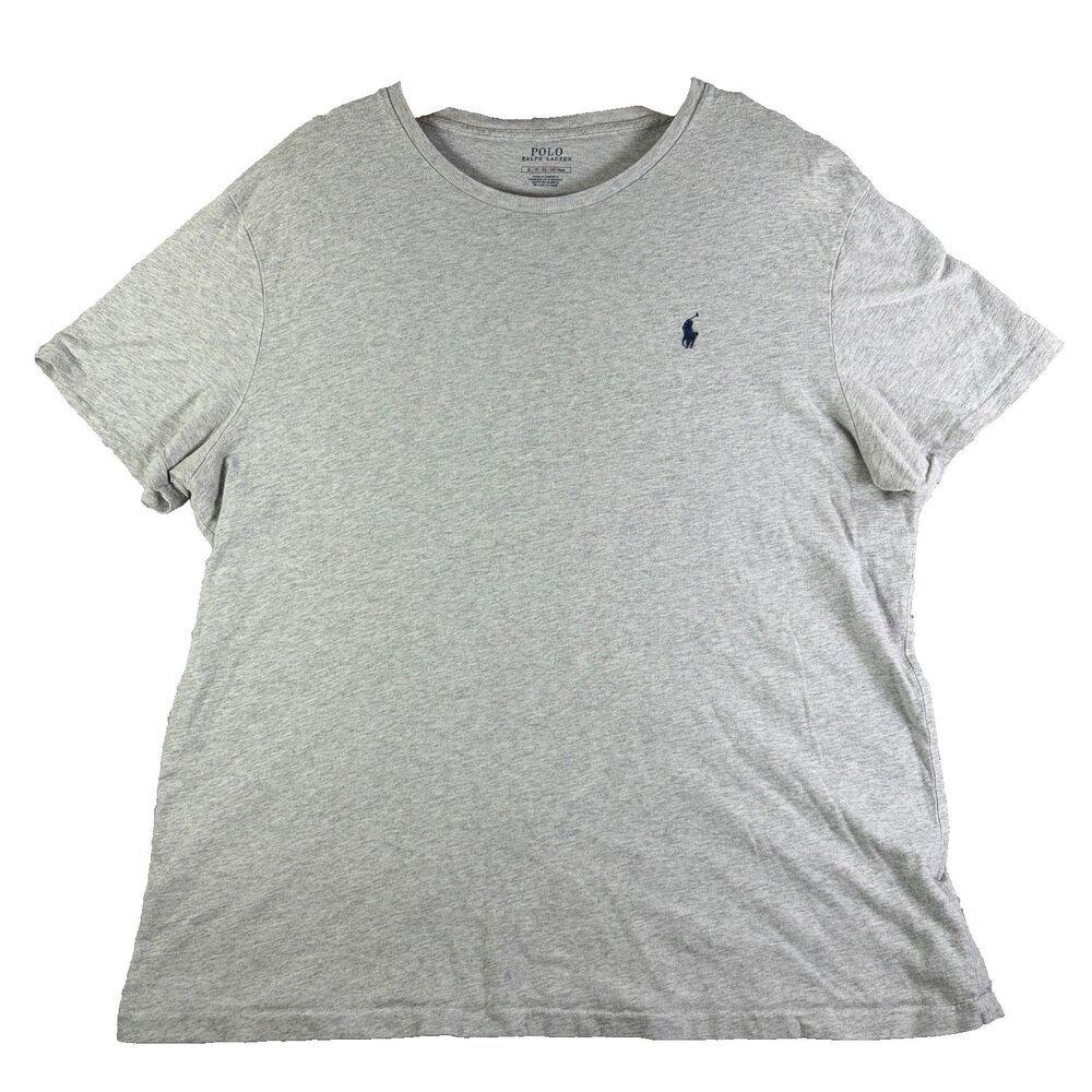 Polo Ralph Lauren T-Shirt Mens XL Short Sleeve Gray Crew Neck Preppy Designer